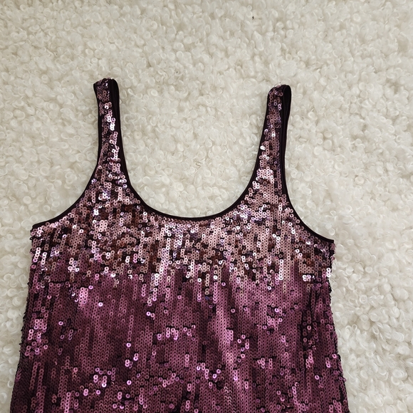 Express Purple Sleeveless Sexy Sequin Mini Dress Sz Xs Party Holiday Night Out - Picture 5 of 10